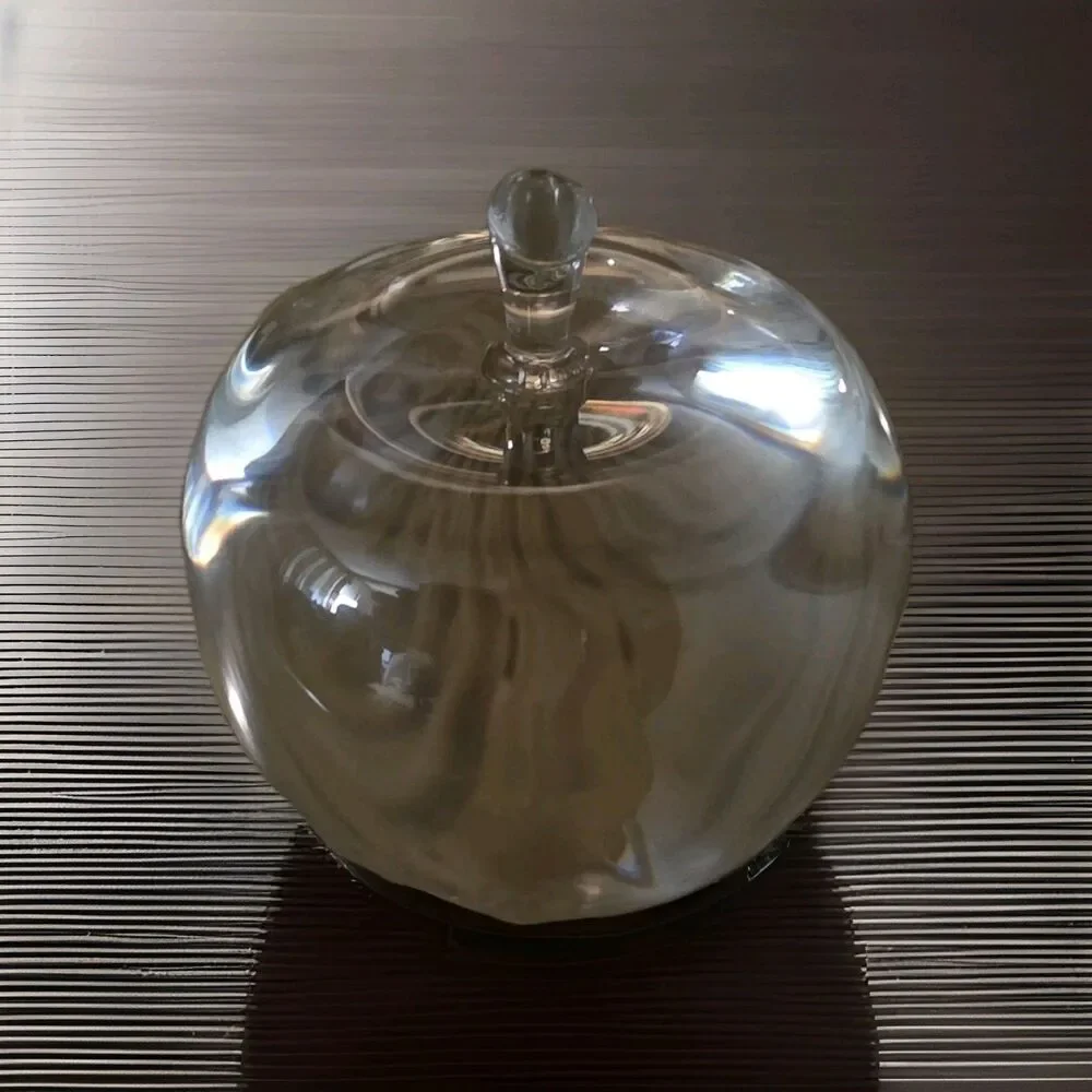 APPLE Ultra Clear Glass PAPERWEIGHT Smooth Pontil Heavyweight Gift